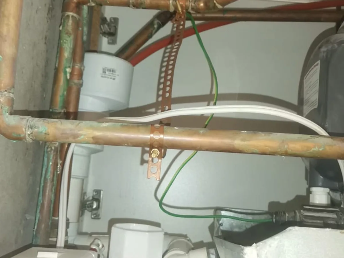 Close-up of completed plumbing repair work