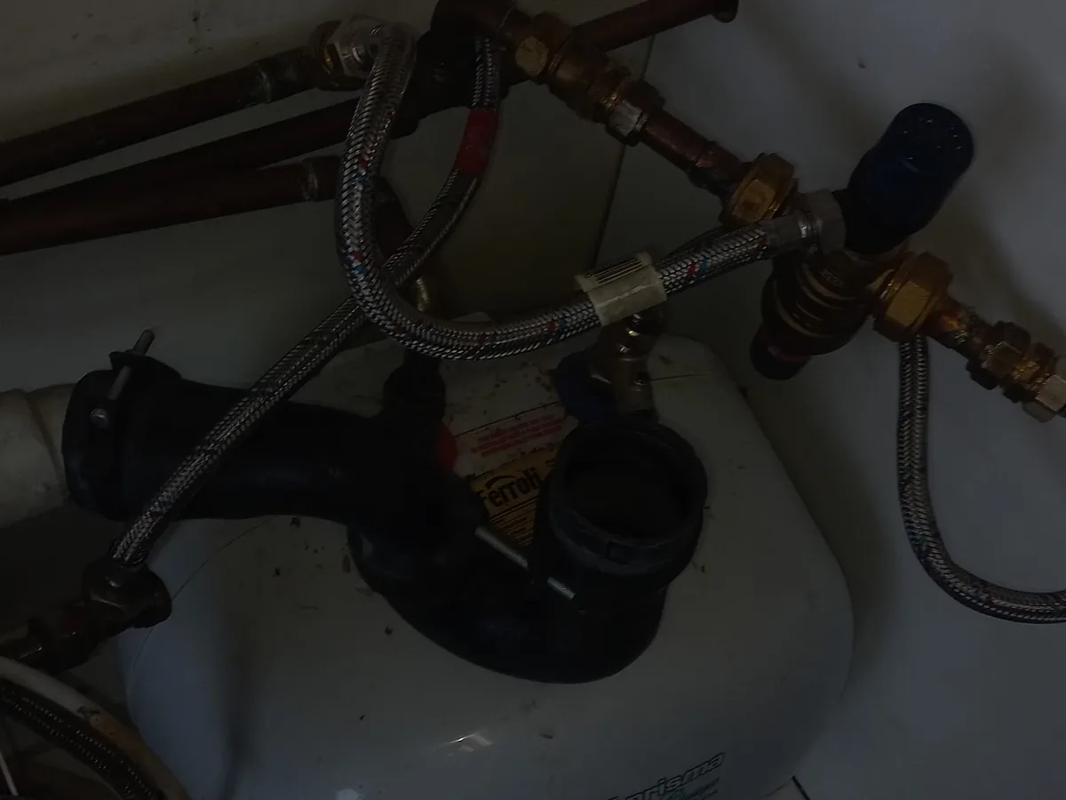 Close-up of completed plumbing repair work