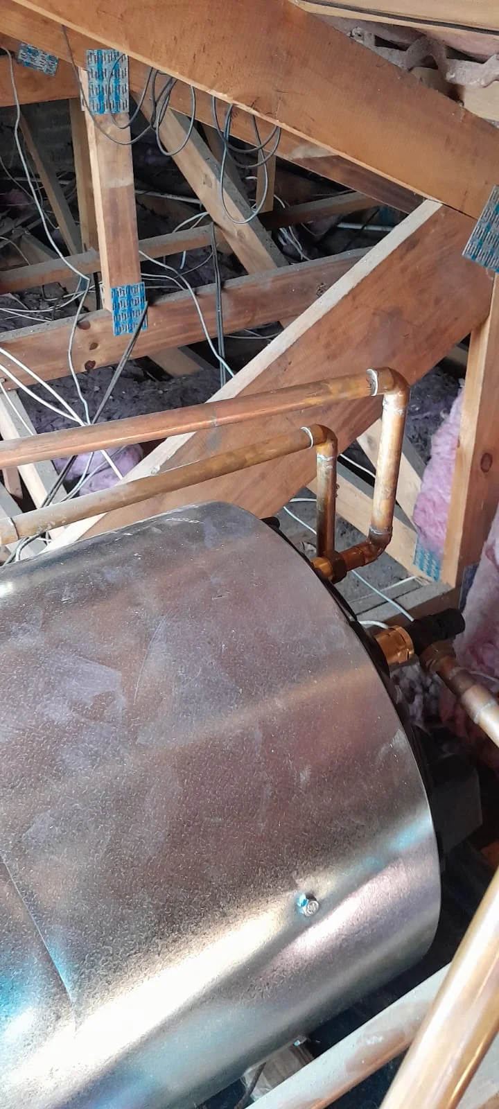 Close-up of completed plumbing repair work