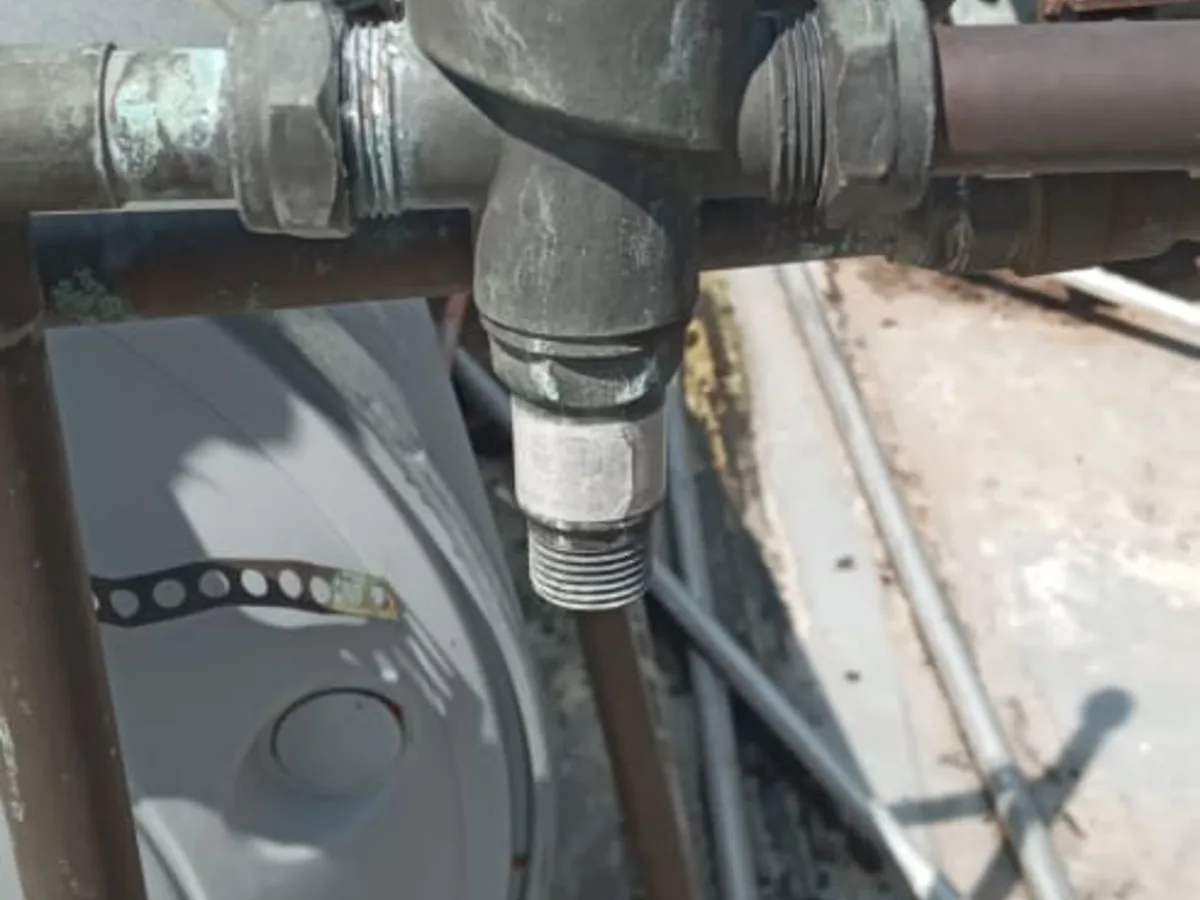 Close-up of completed plumbing repair work