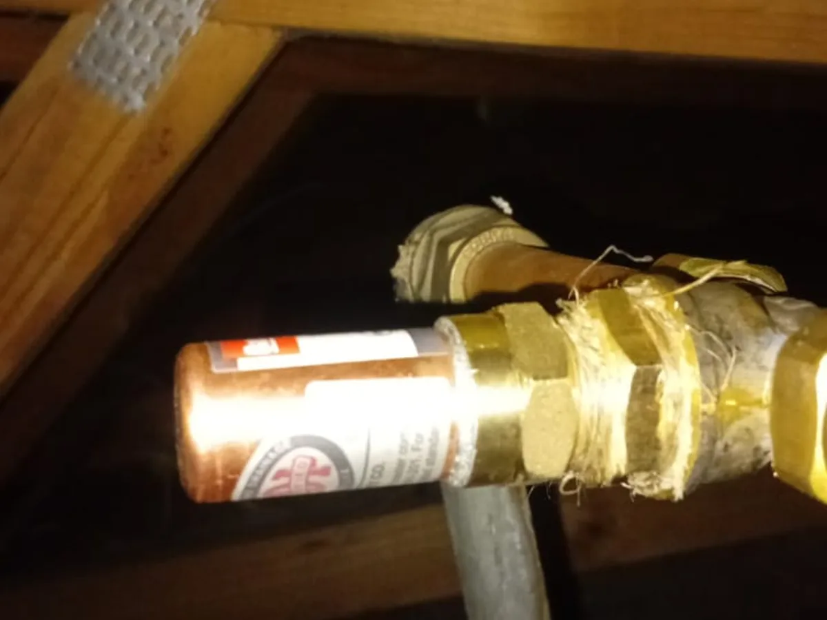 Close-up of completed plumbing repair work