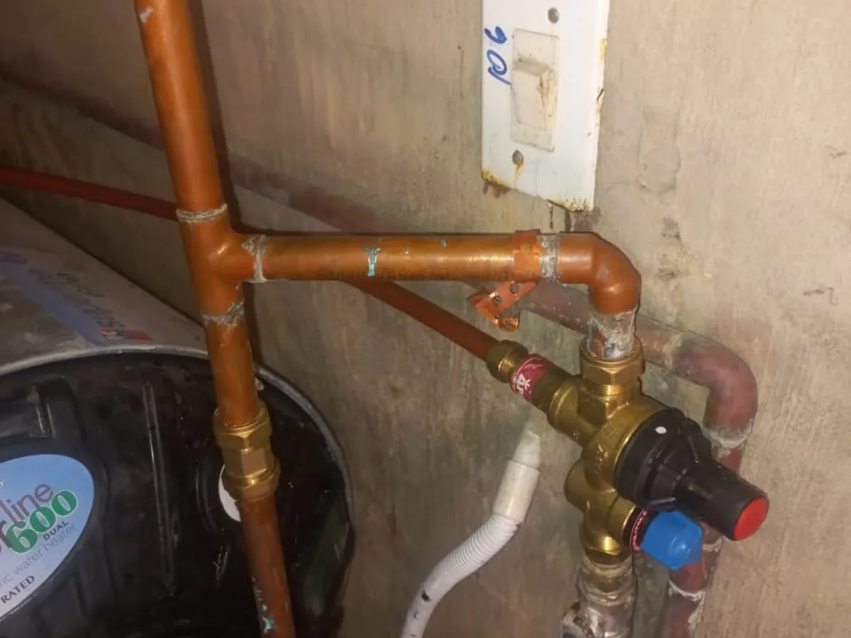 Close-up of completed plumbing repair work