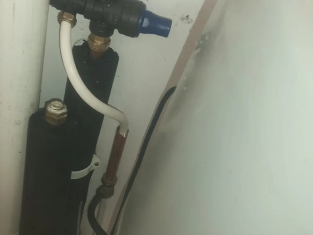Close-up of completed plumbing repair work