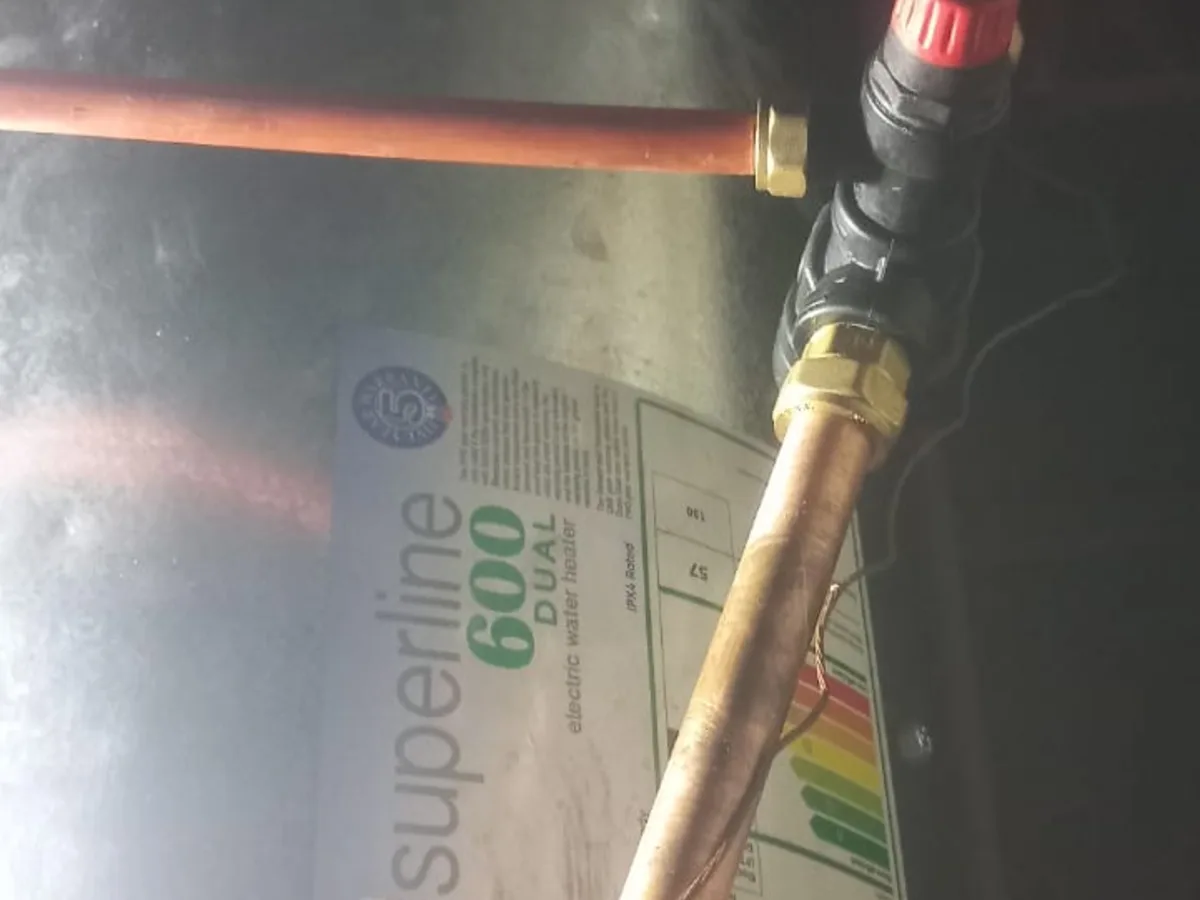 Close-up of completed plumbing repair work