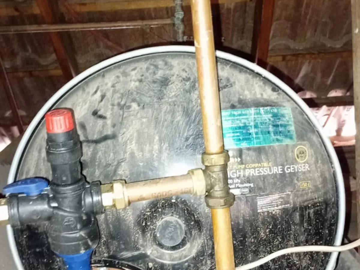 Close-up of completed plumbing repair work