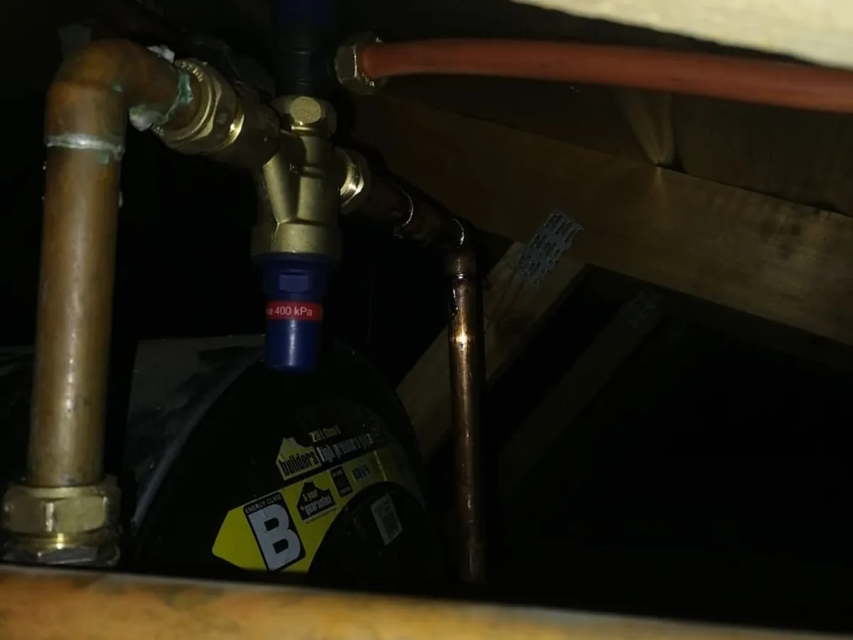 Close-up of completed plumbing repair work