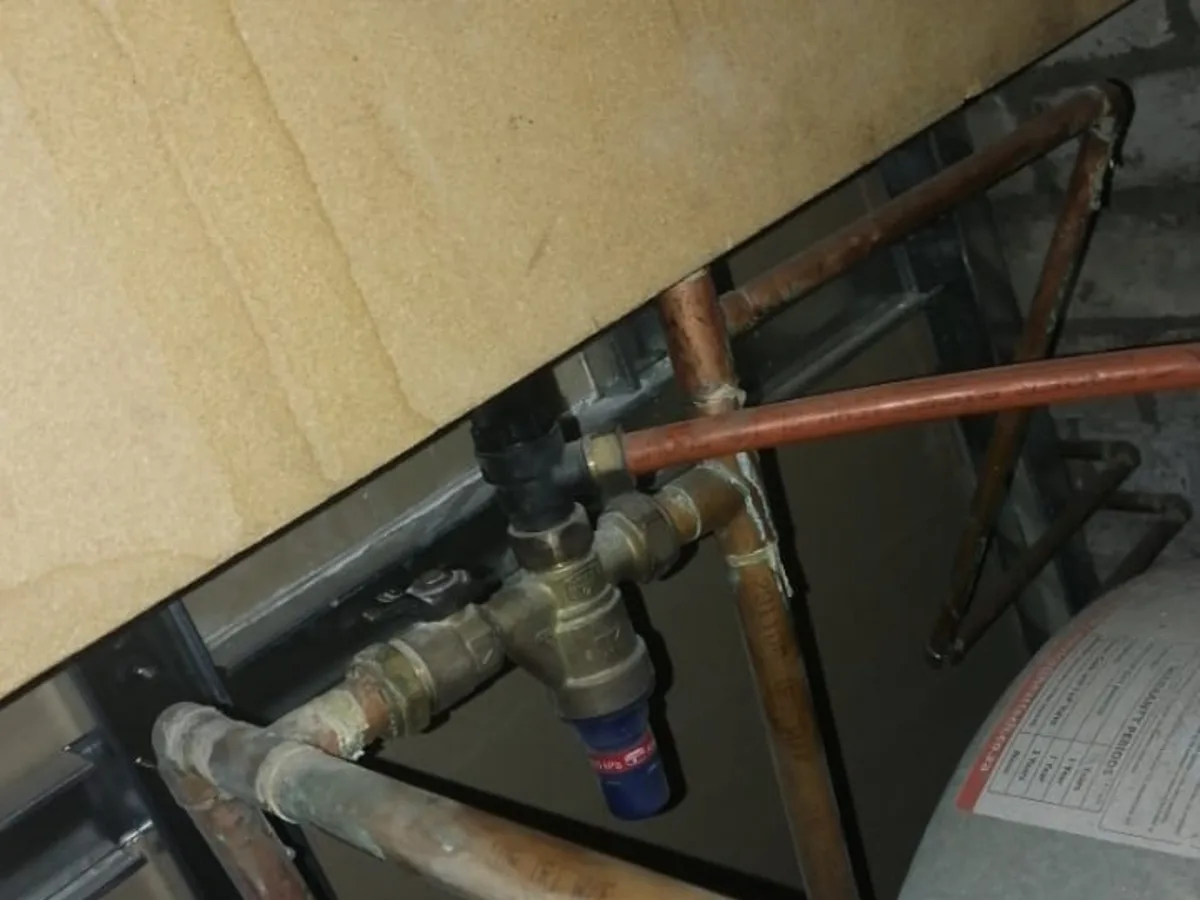 Close-up of completed plumbing repair work