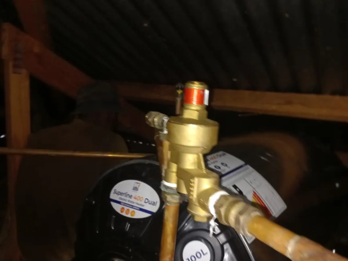Close-up of completed plumbing repair work