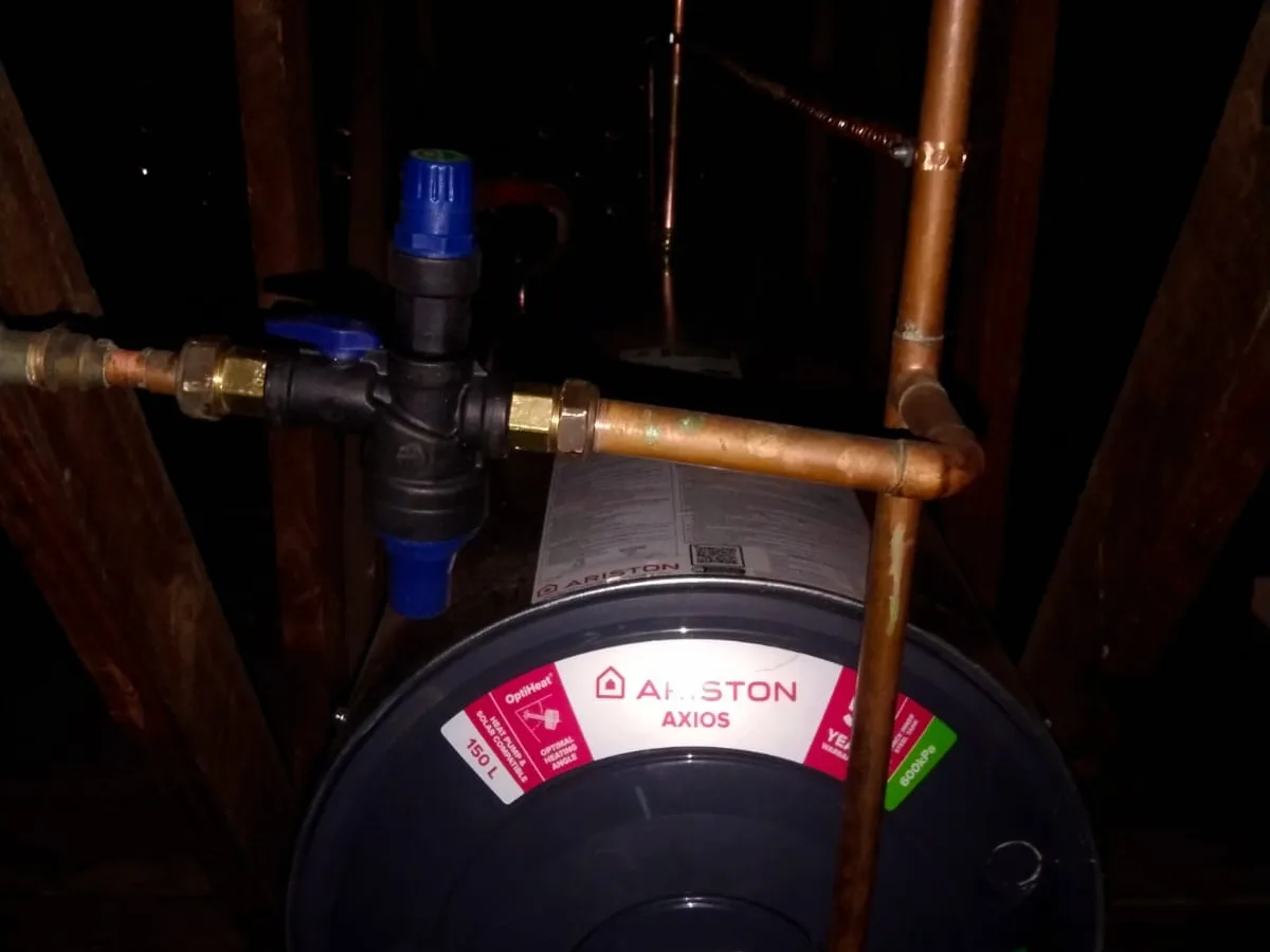 Close-up of completed plumbing repair work