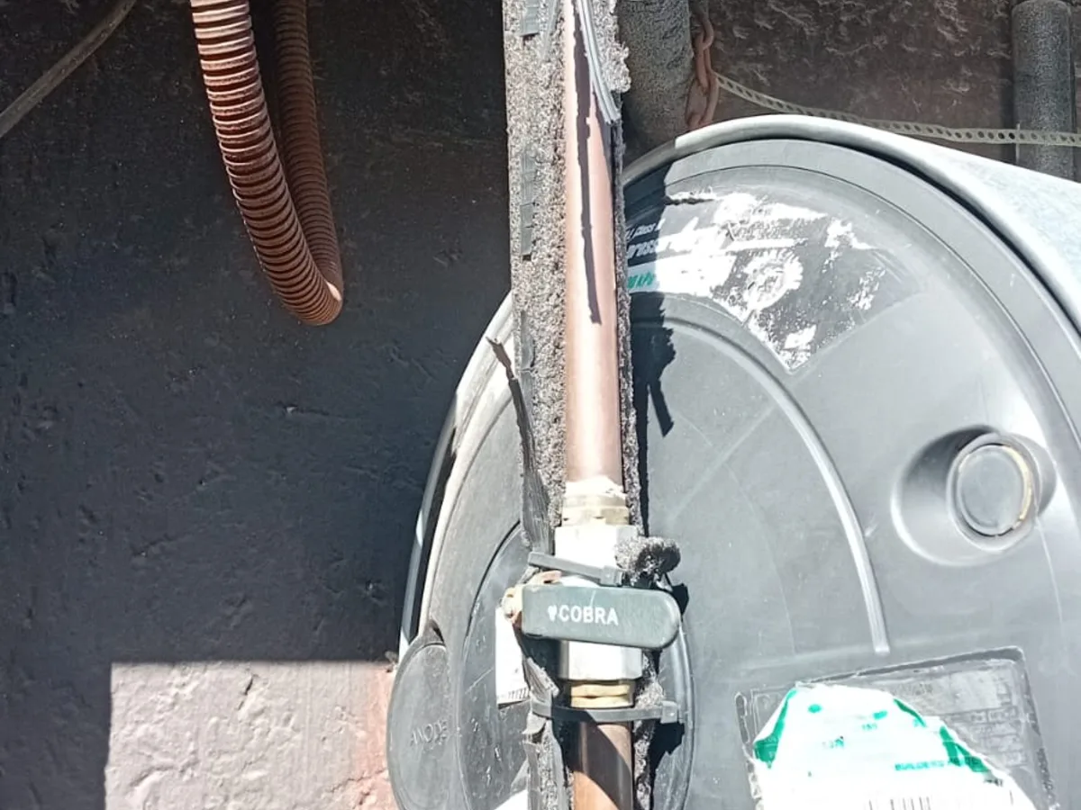 Close-up of completed plumbing repair work
