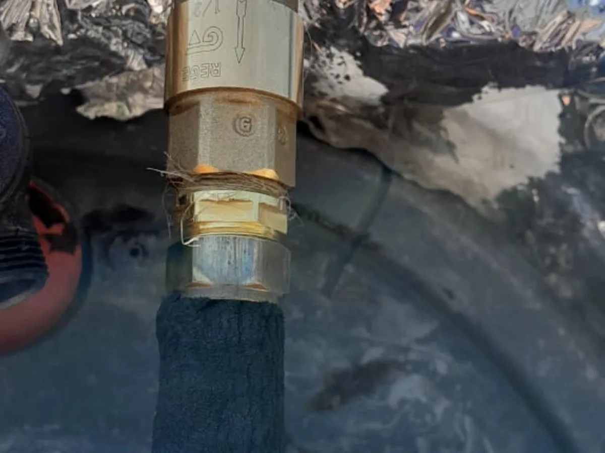 Close-up of completed plumbing repair work