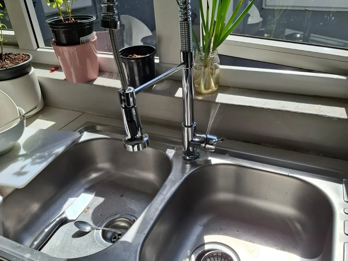 Close-up of completed plumbing repair work