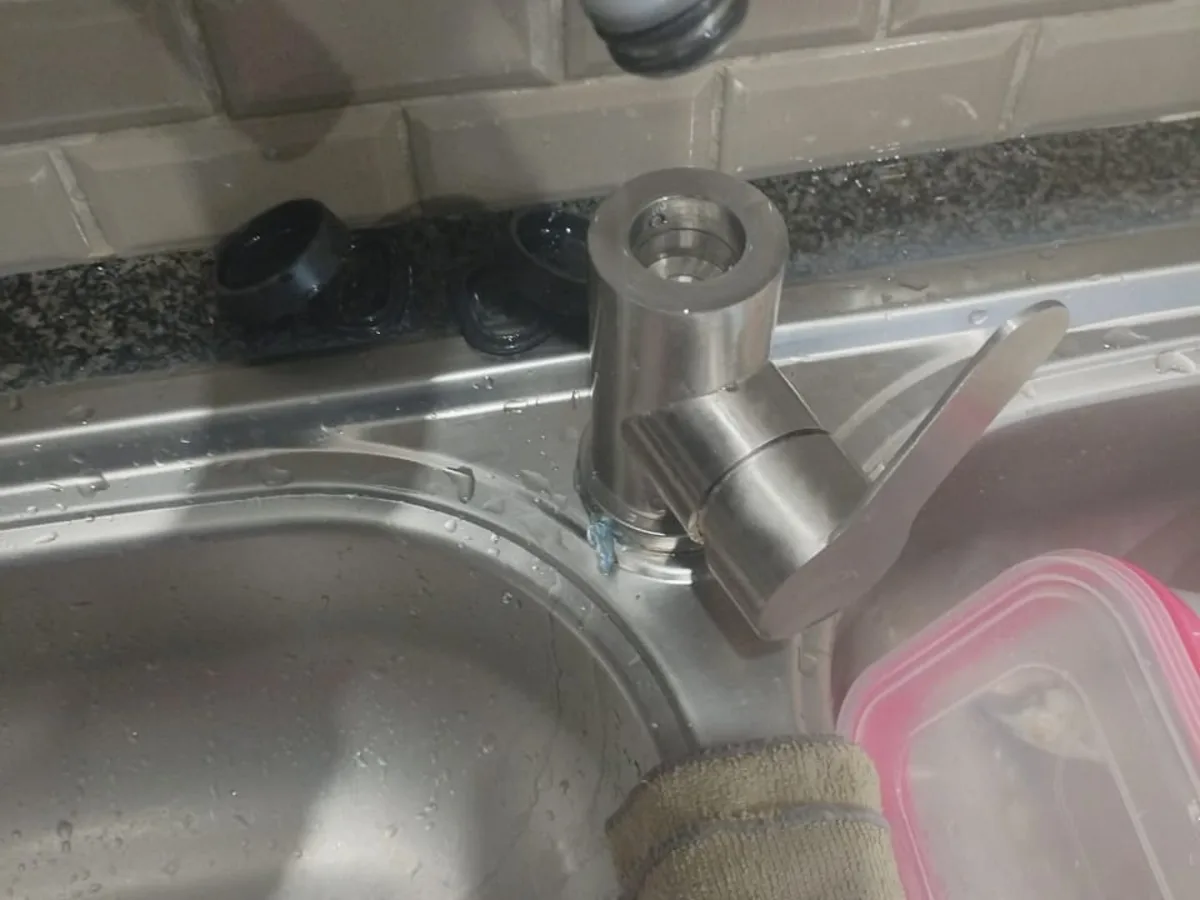 Close-up of completed plumbing repair work