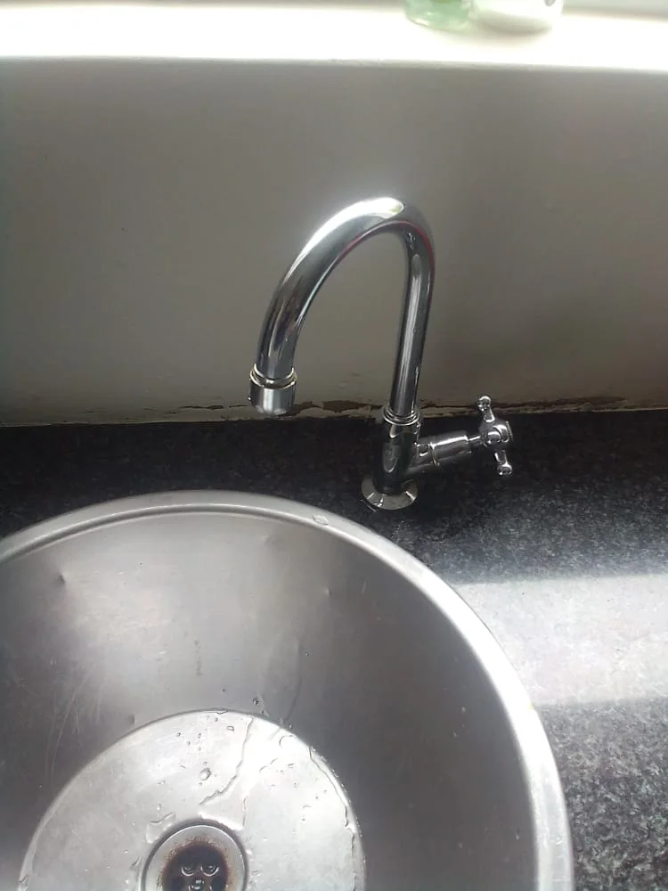 Close-up of completed plumbing repair work