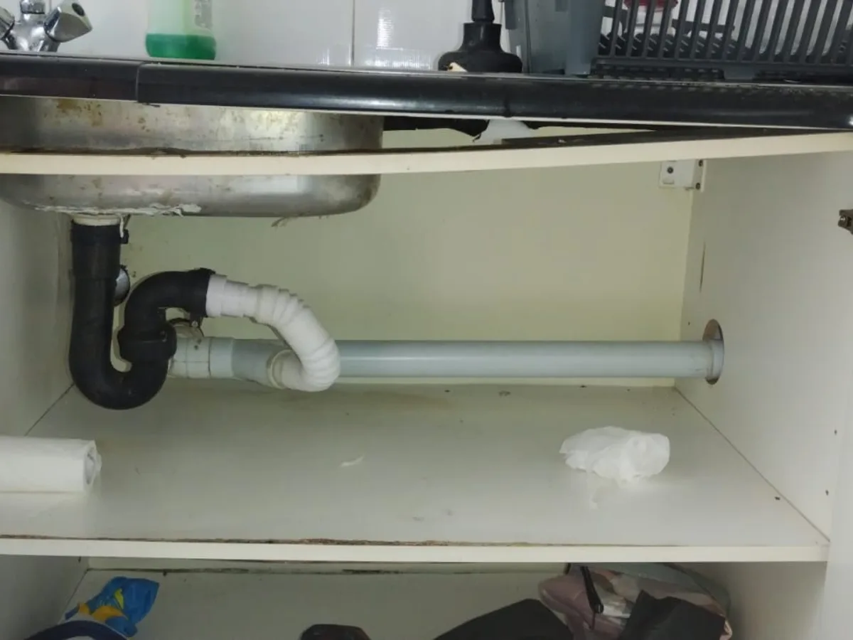 Close-up of completed plumbing repair work
