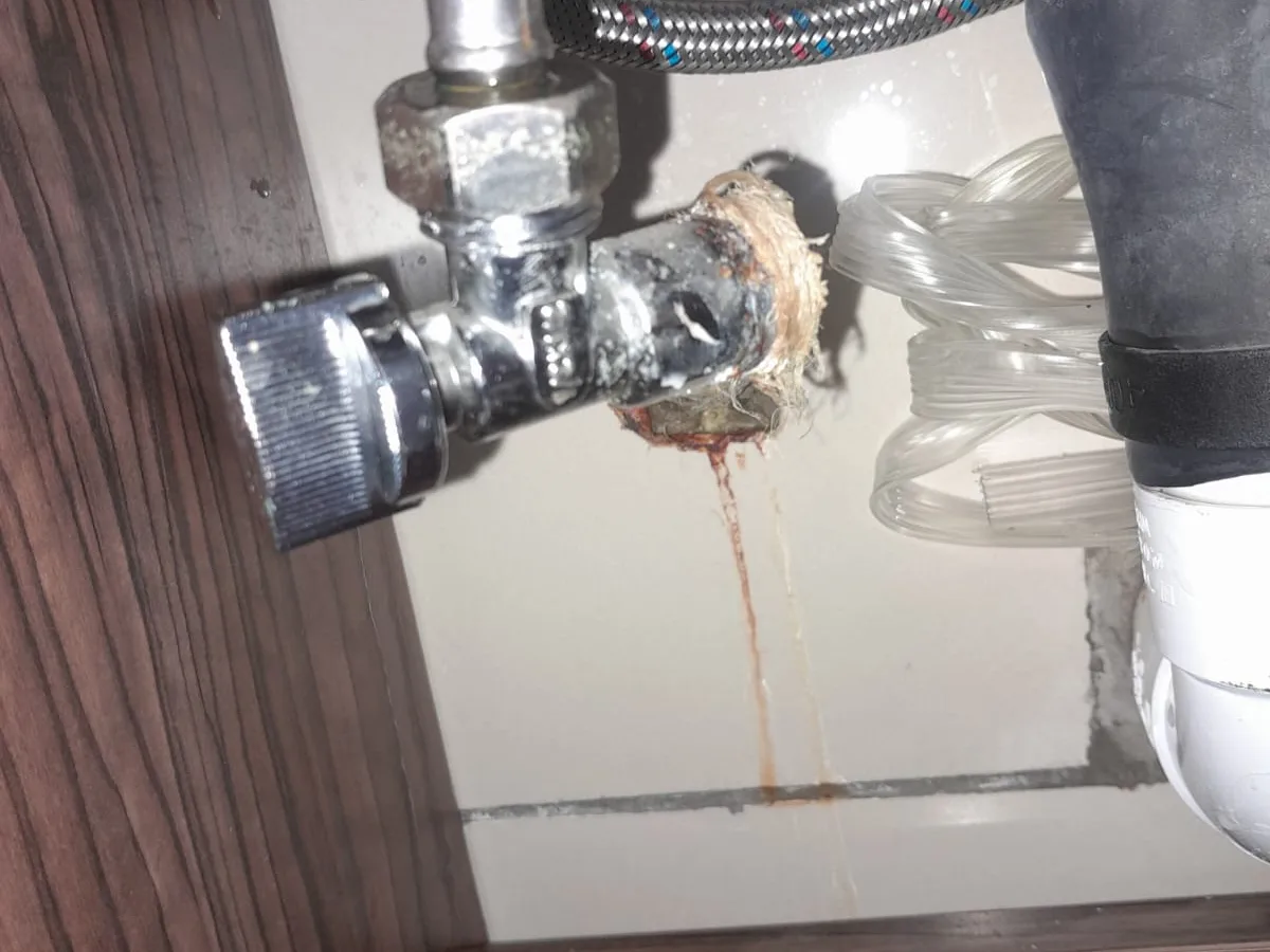 Close-up of completed plumbing repair work