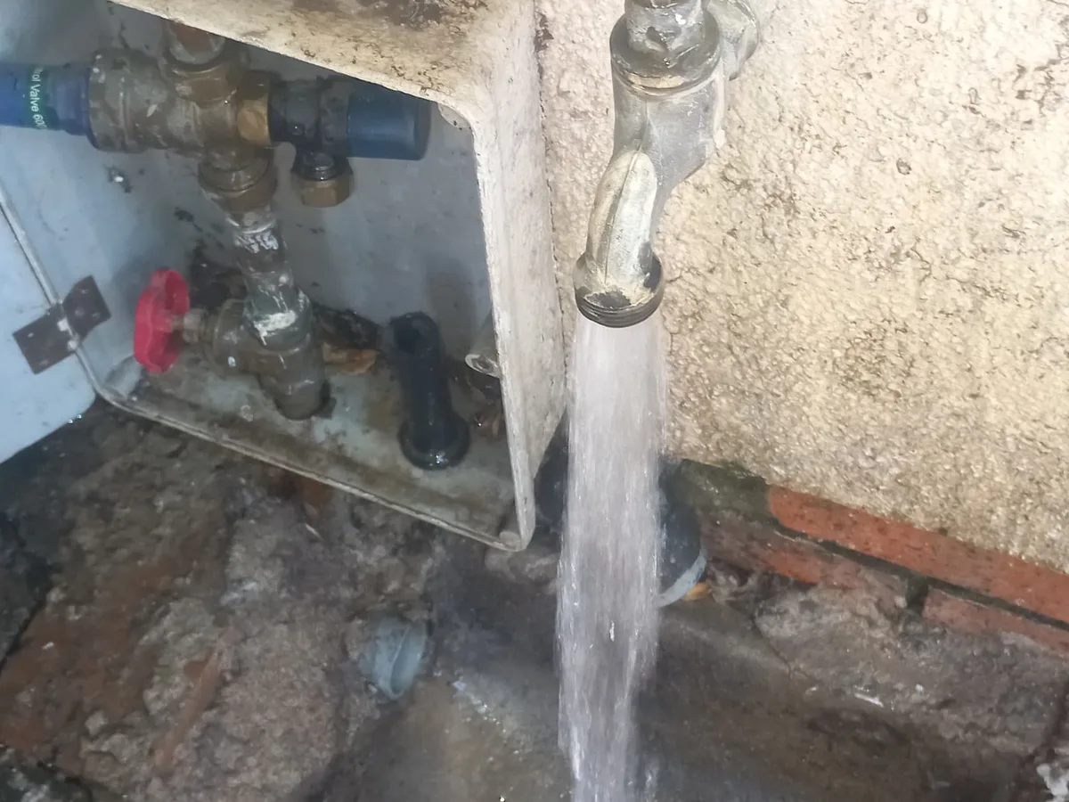 Close-up of completed plumbing repair work