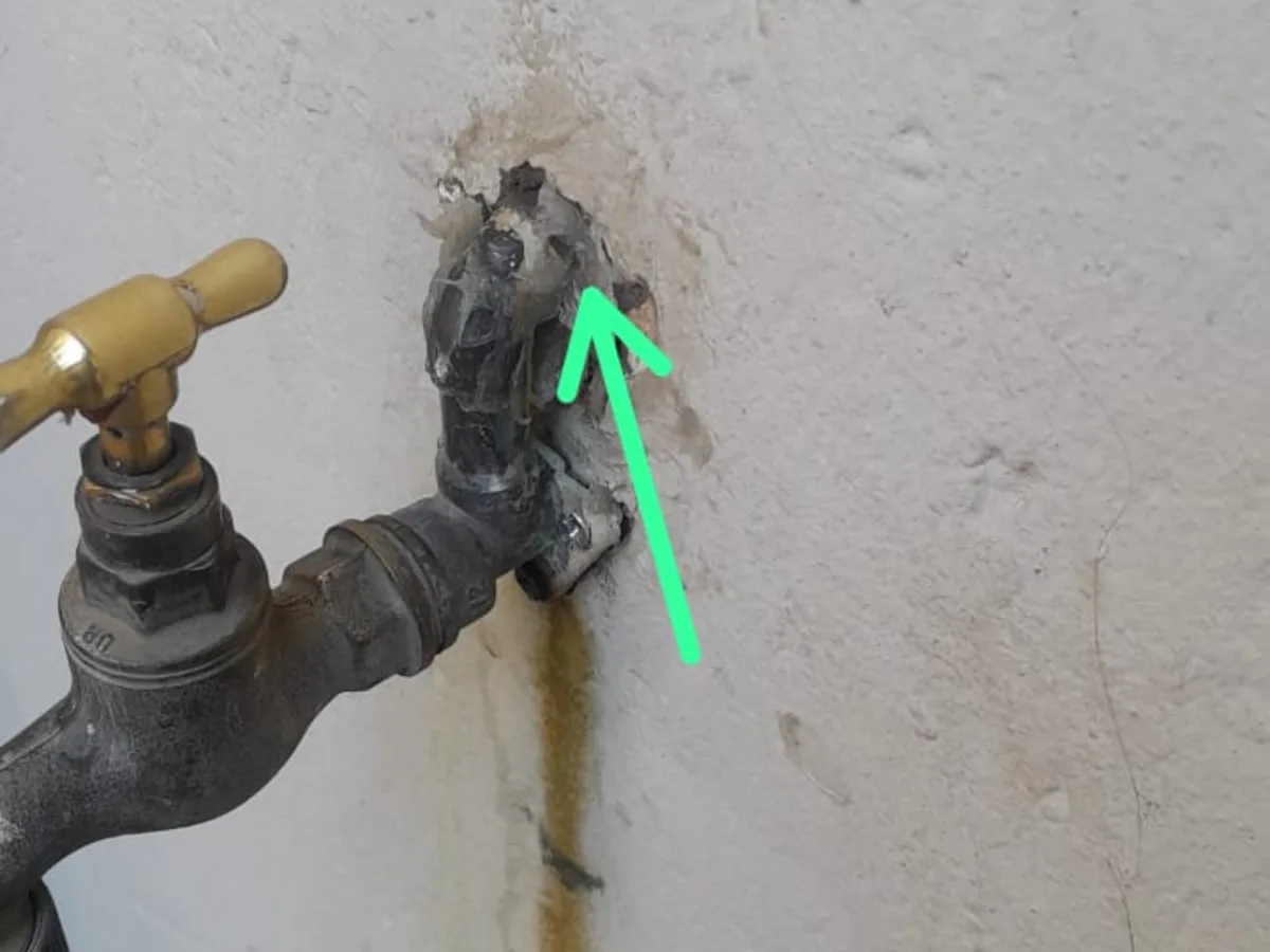 Close-up of completed plumbing repair work