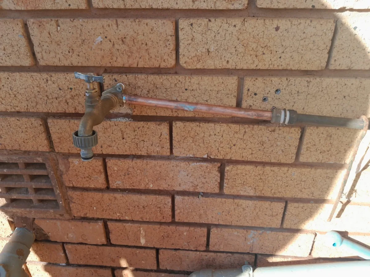 Close-up of completed plumbing repair work