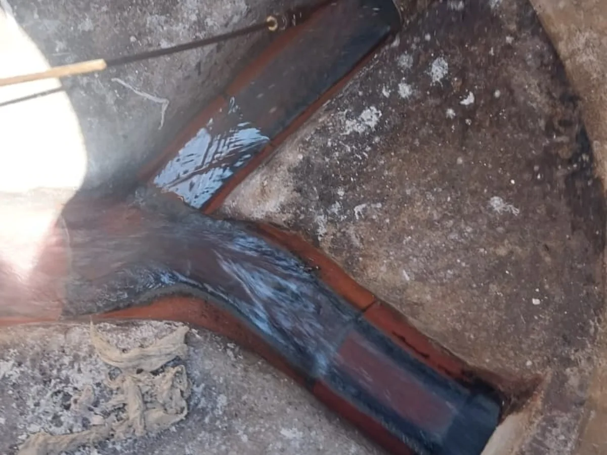 Close-up of completed plumbing repair work
