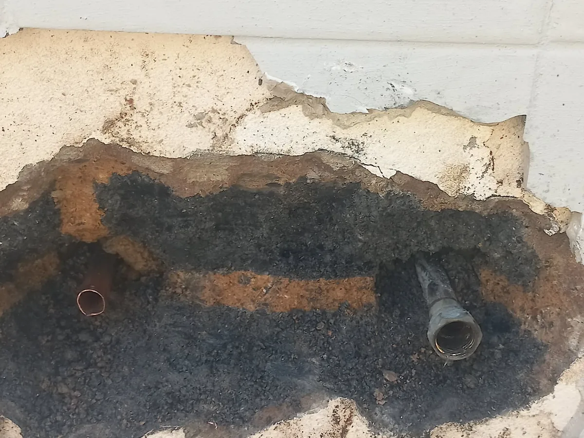 Close-up of completed plumbing repair work