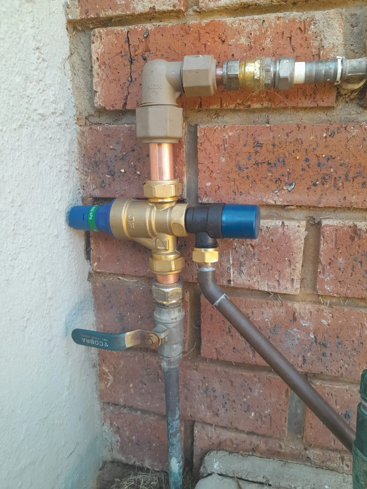 Close-up of completed plumbing repair work