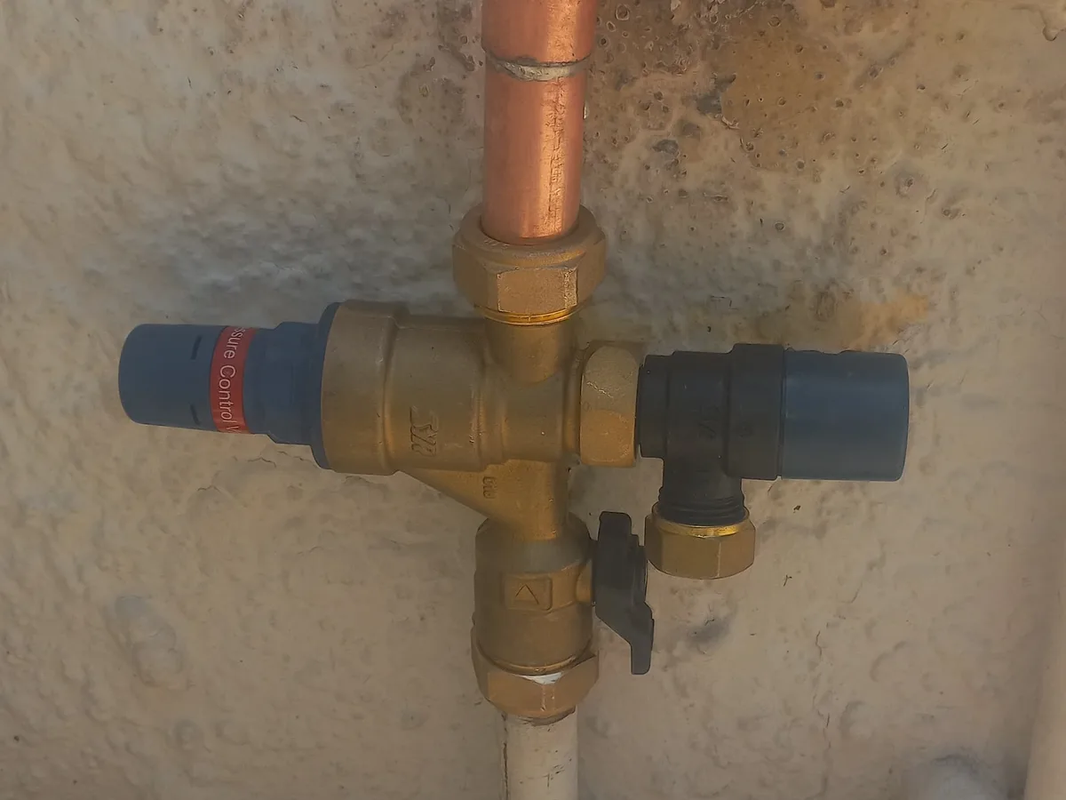 Close-up of completed plumbing repair work