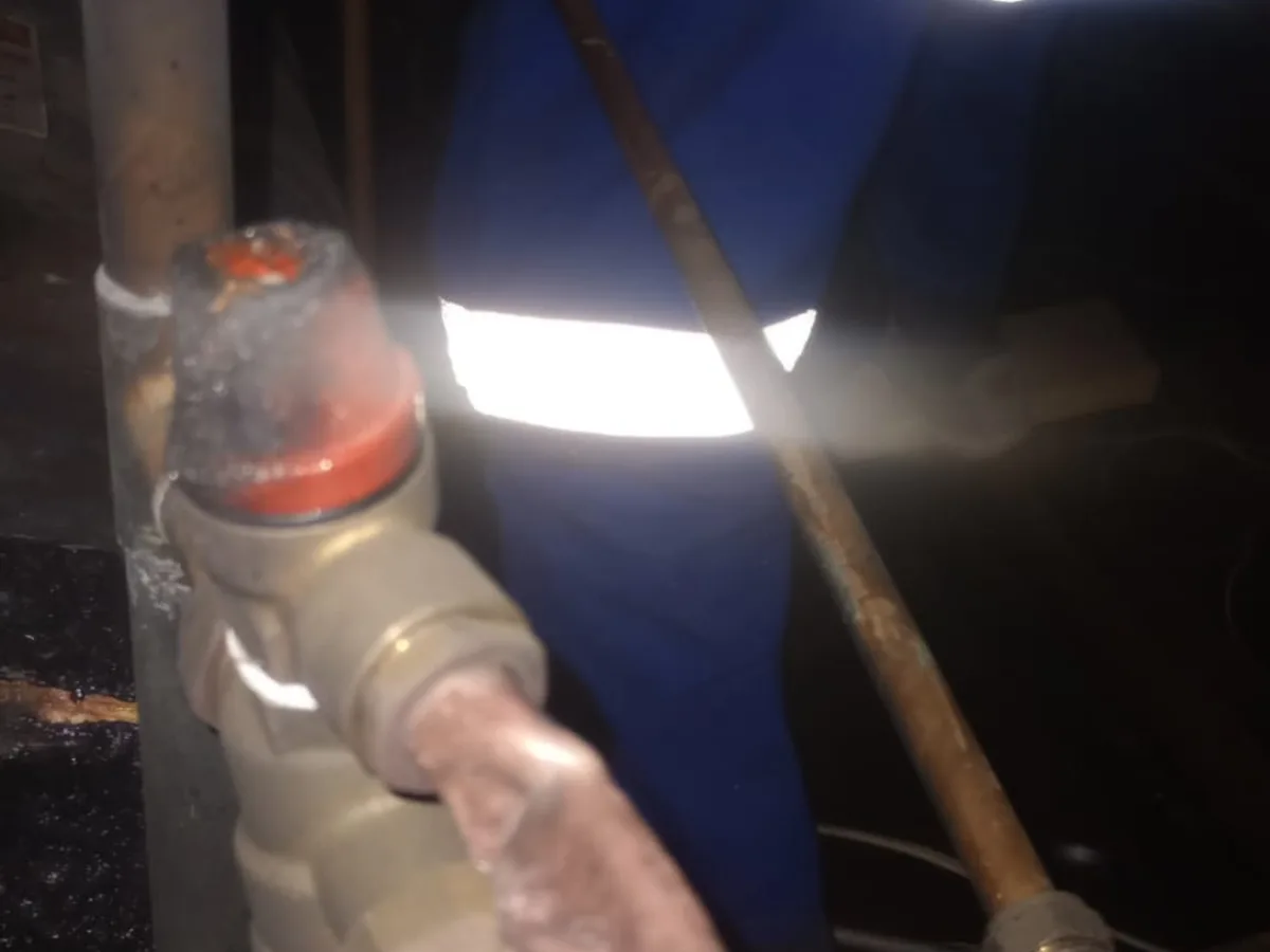 Close-up of completed plumbing repair work