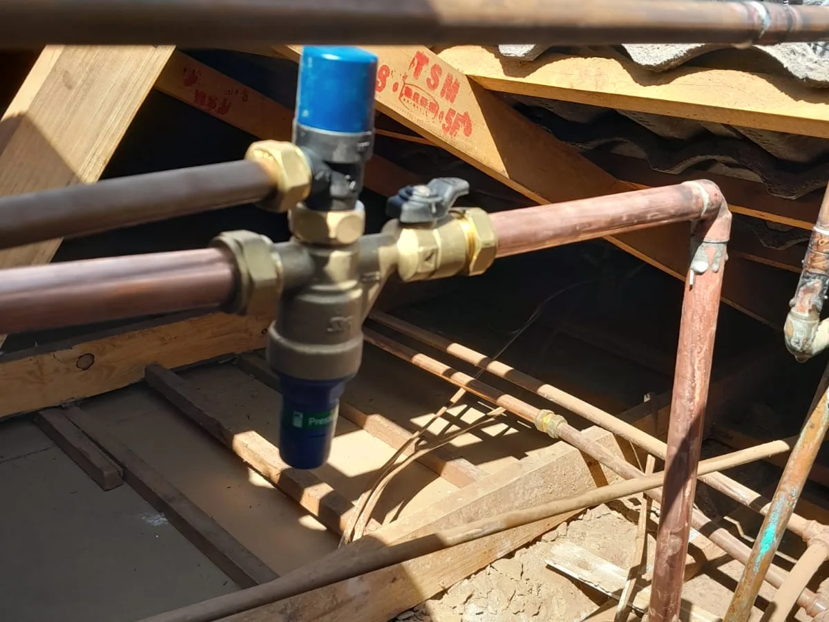 Close-up of completed plumbing repair work