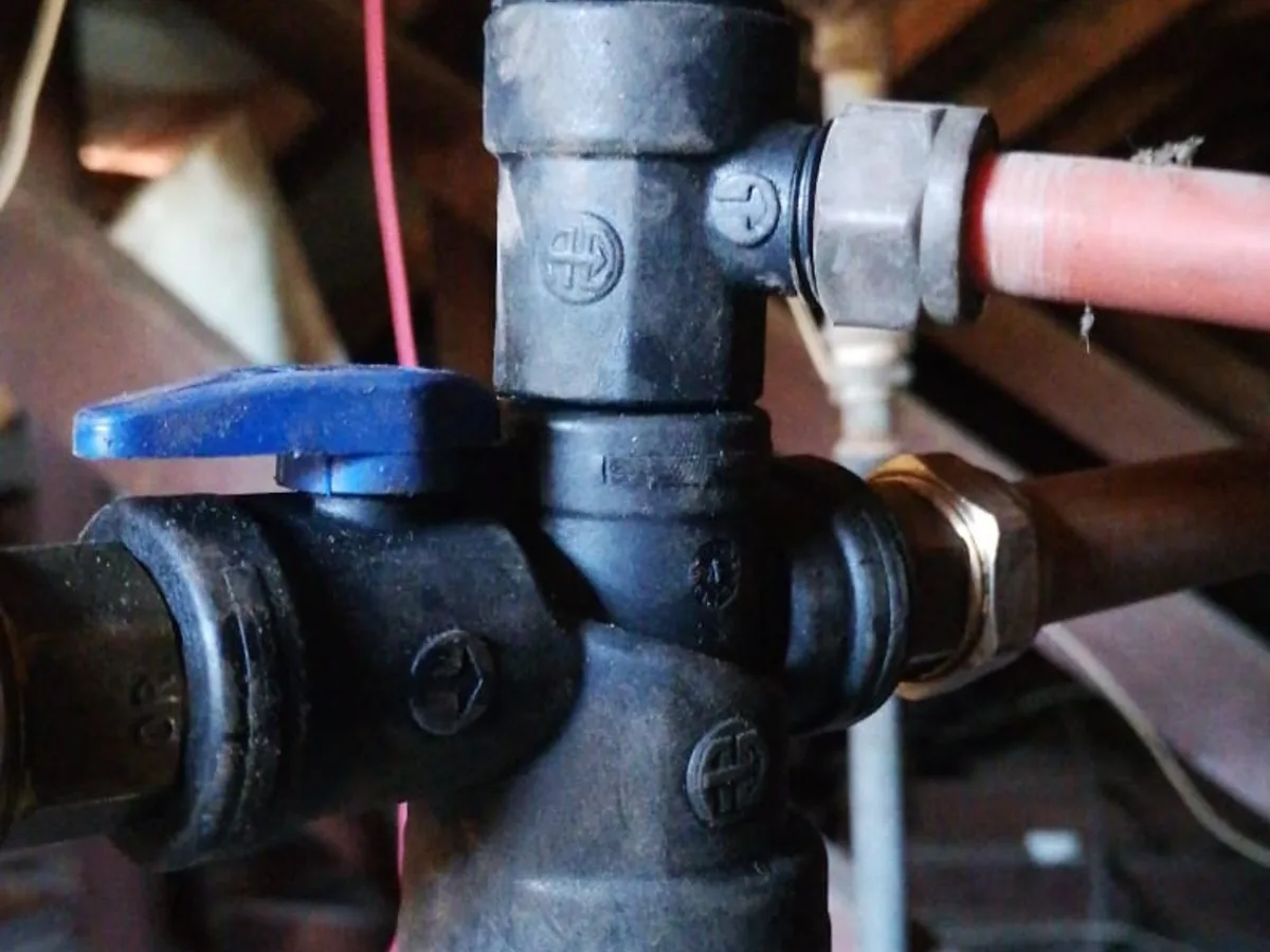 Close-up of completed plumbing repair work