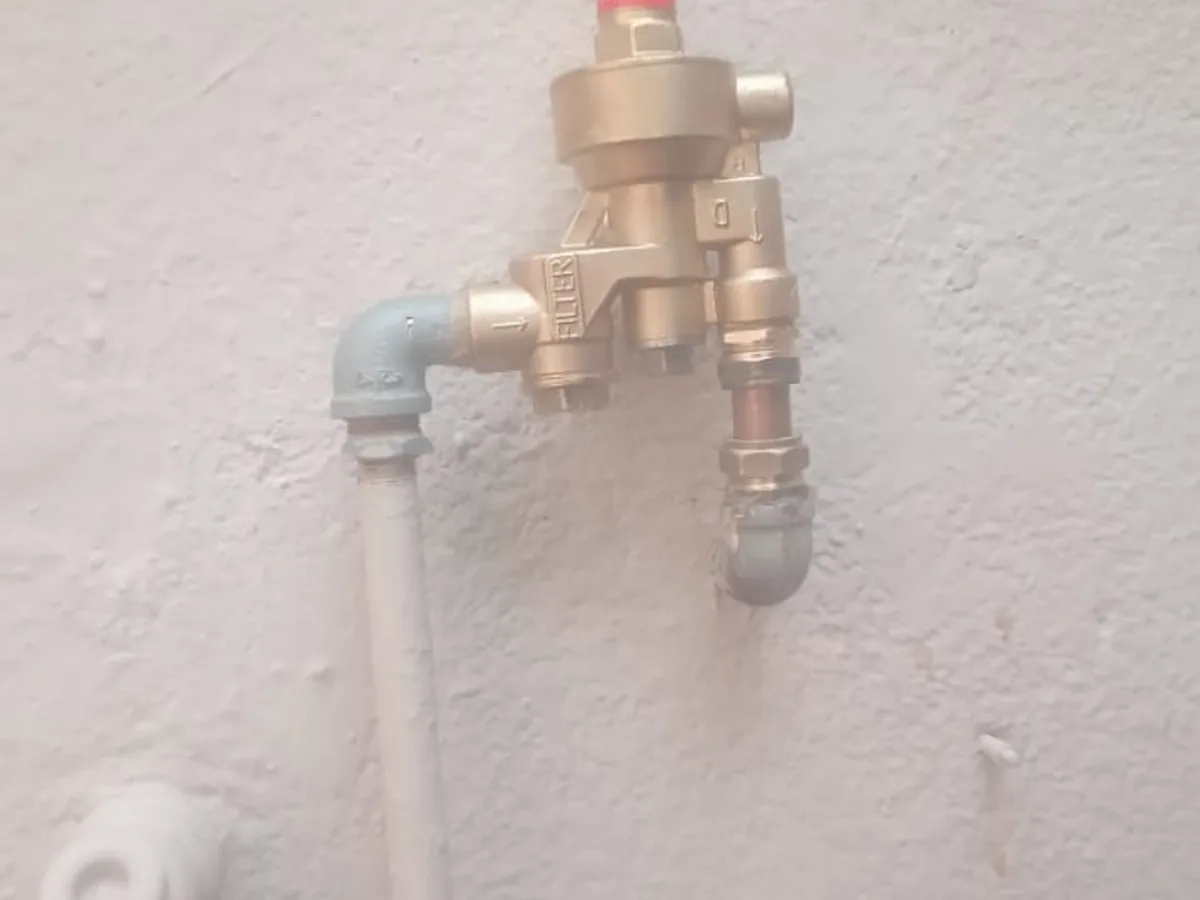 Close-up of completed plumbing repair work