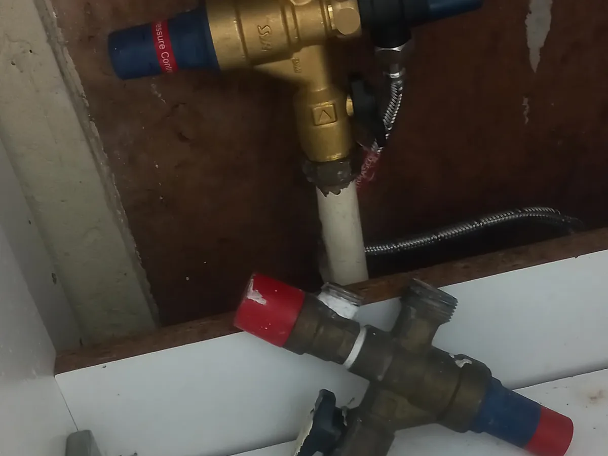 Close-up of completed plumbing repair work