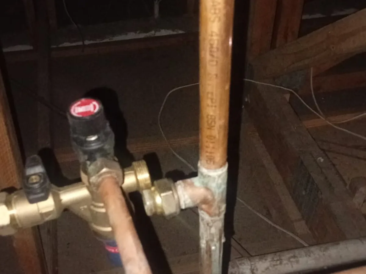 Close-up of completed plumbing repair work