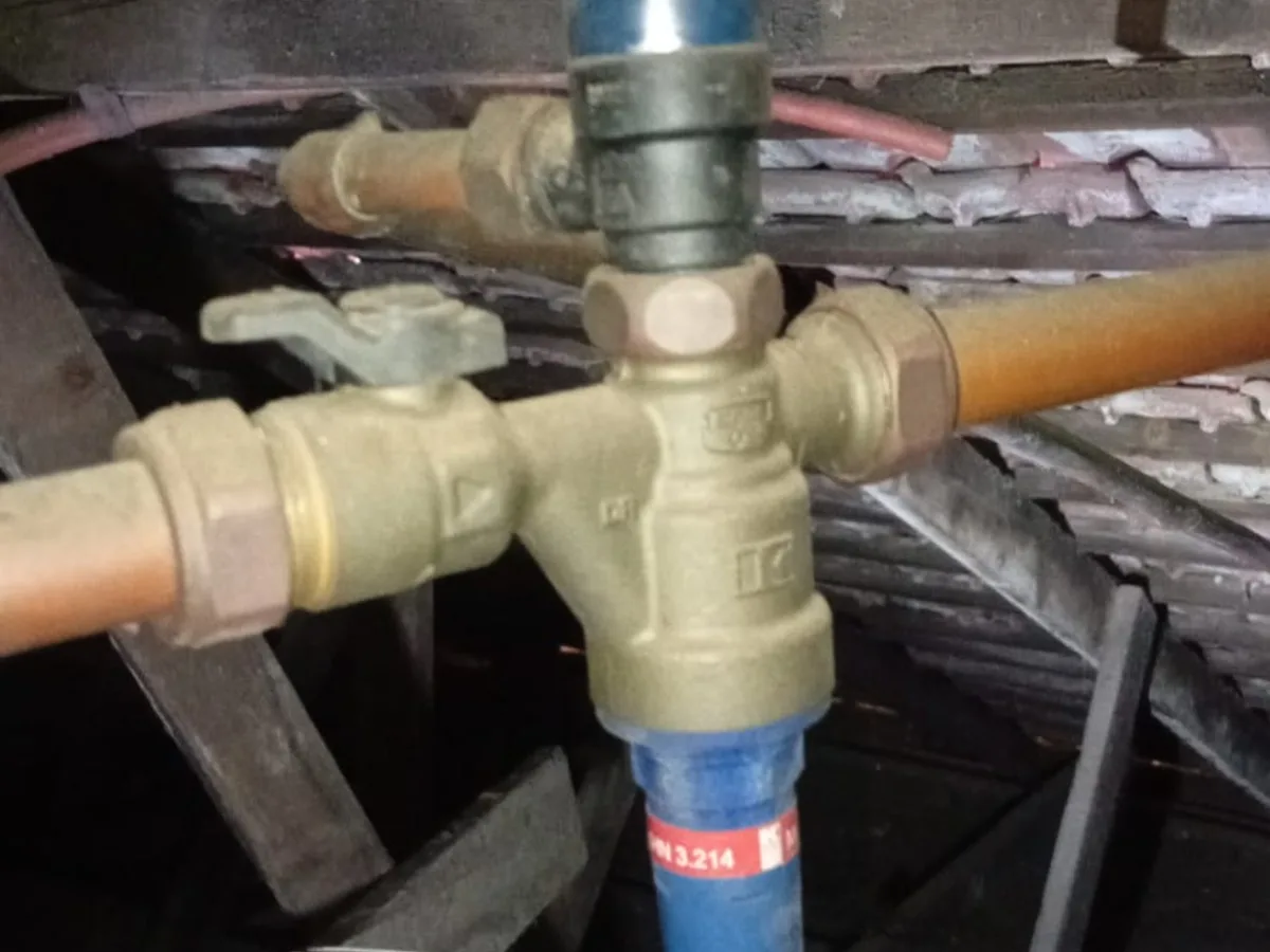 Close-up of completed plumbing repair work