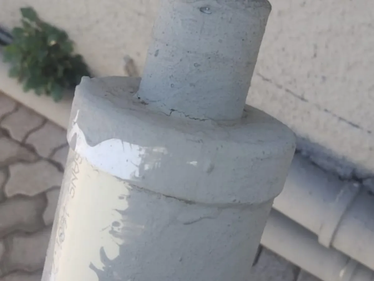 Close-up of completed plumbing repair work