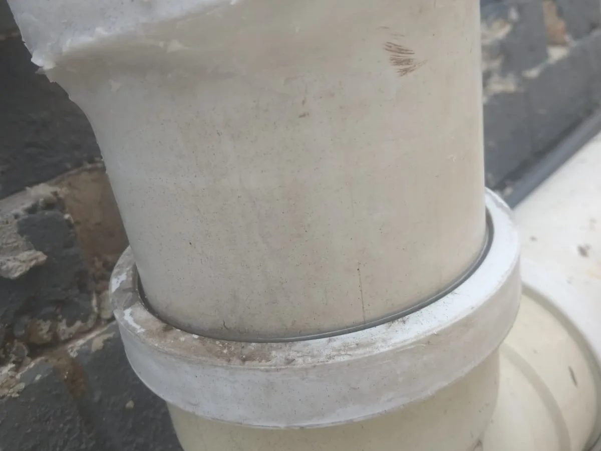 Close-up of completed plumbing repair work