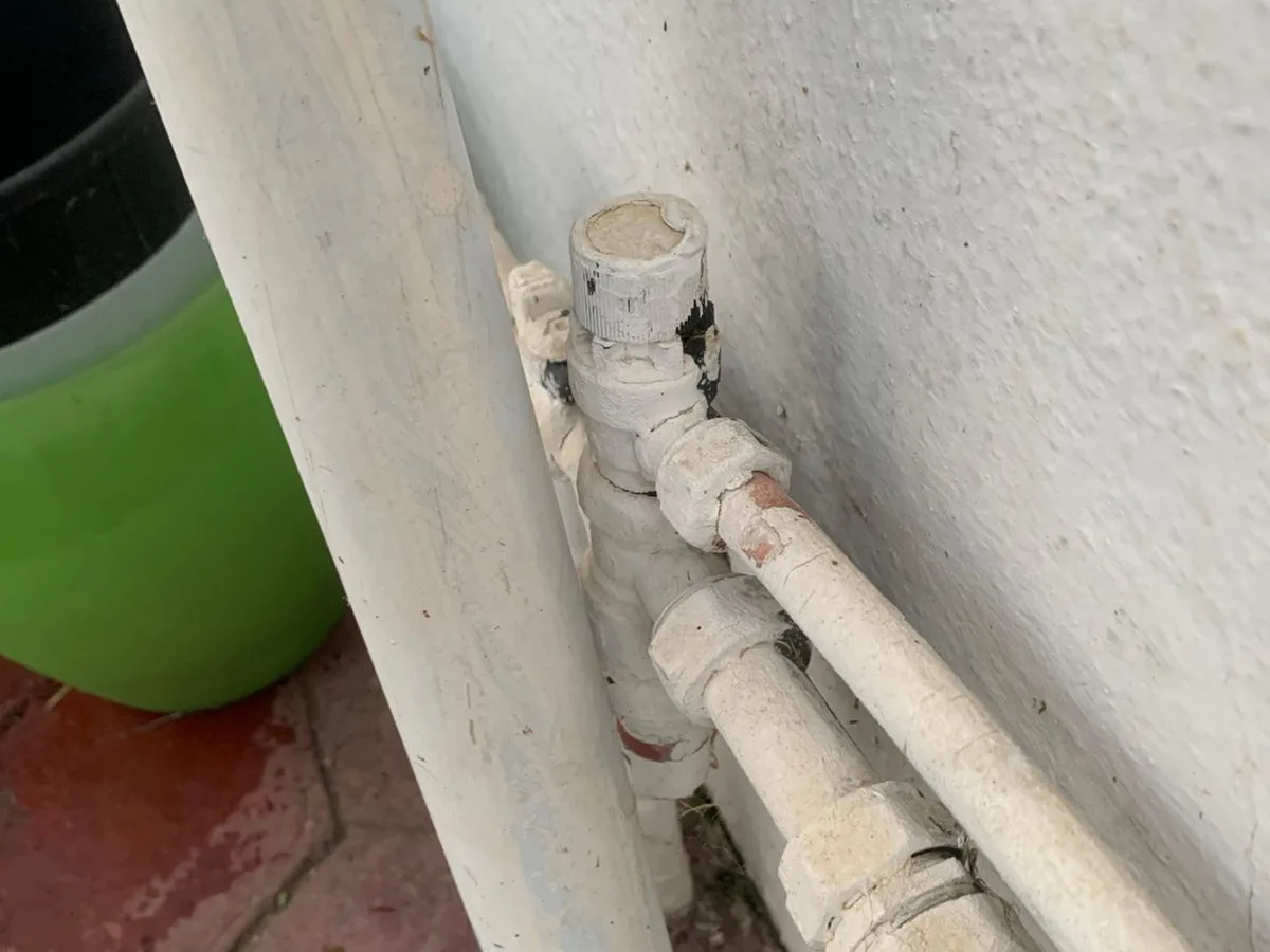 Close-up of completed plumbing repair work