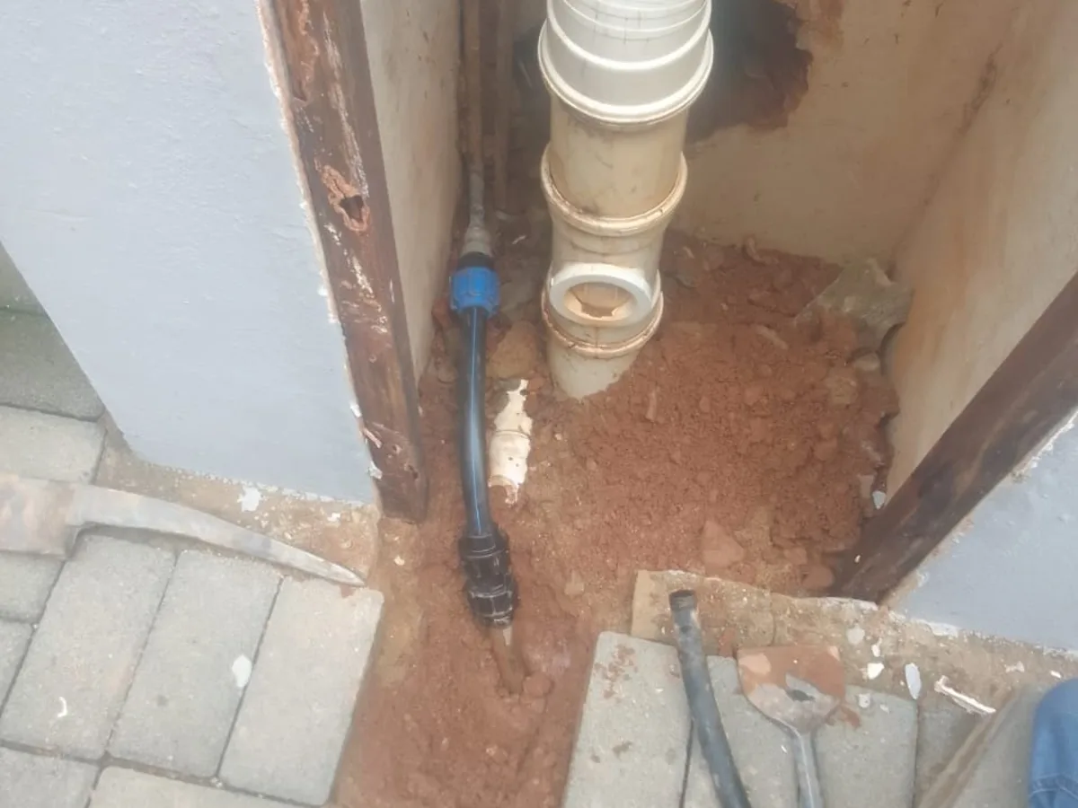 Close-up of completed plumbing repair work