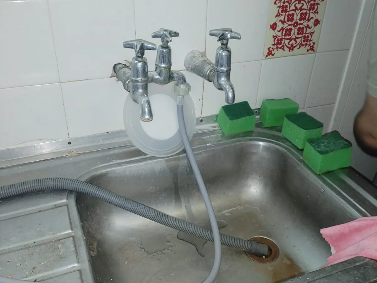 Close-up of completed plumbing repair work