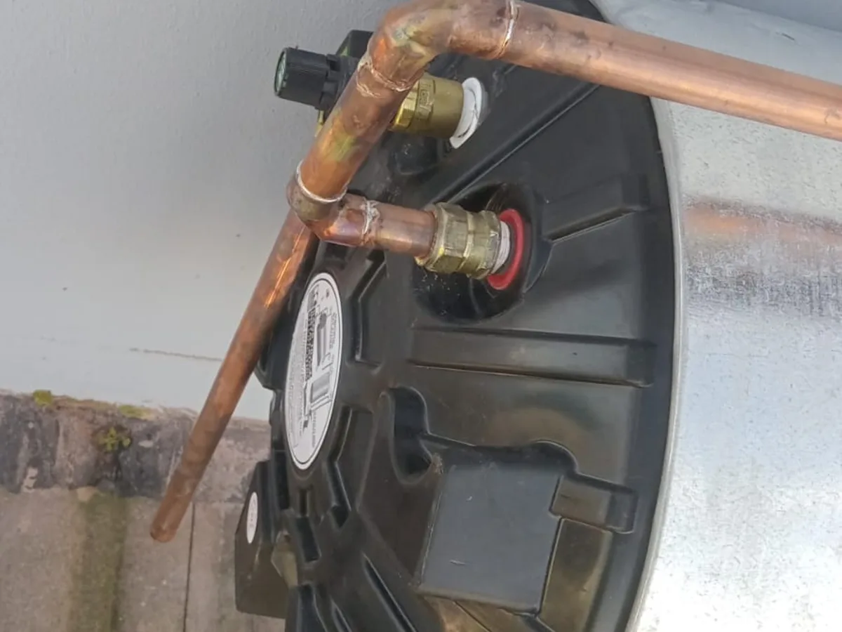 Close-up of completed plumbing repair work