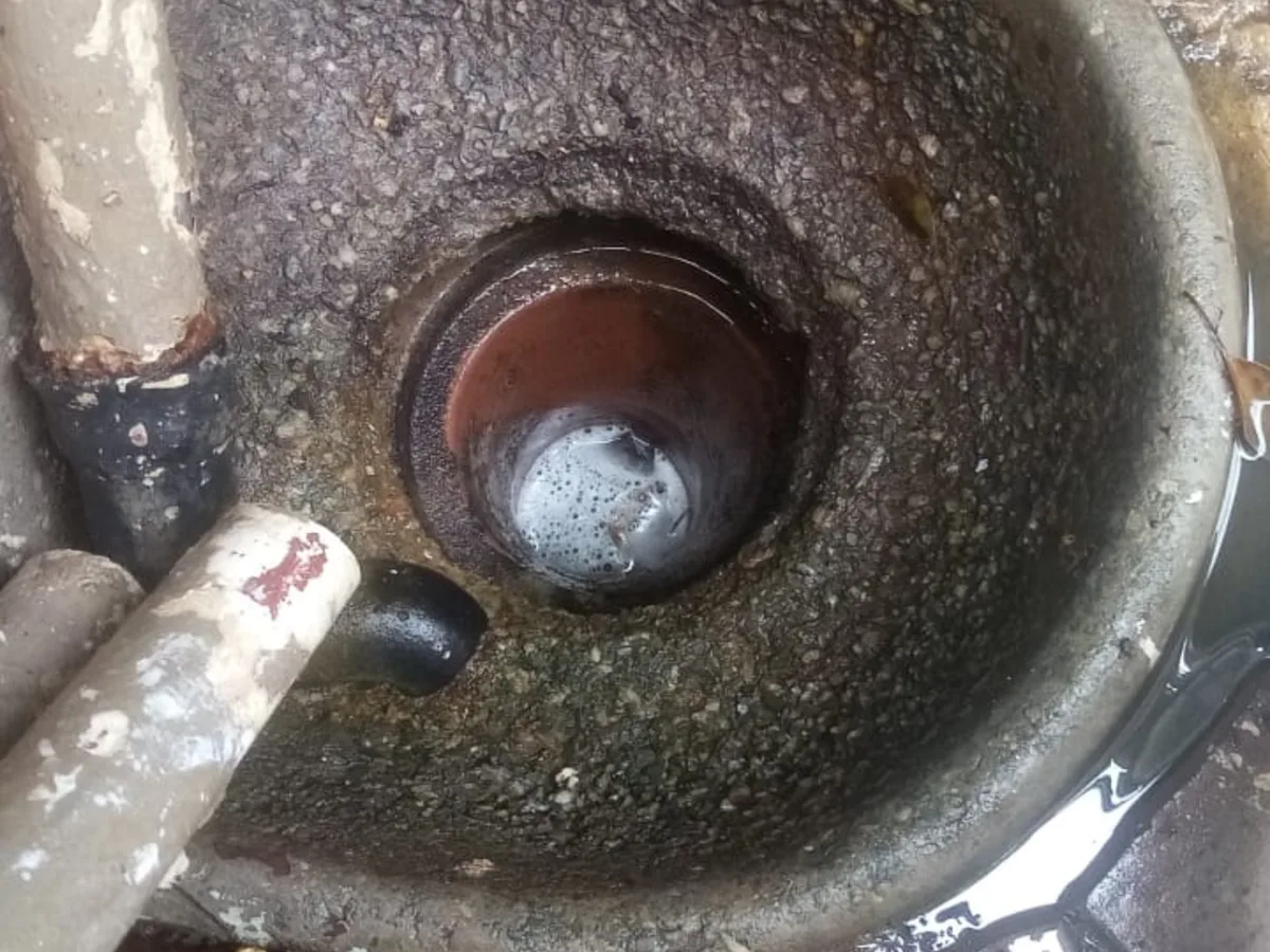 Close-up of completed plumbing repair work