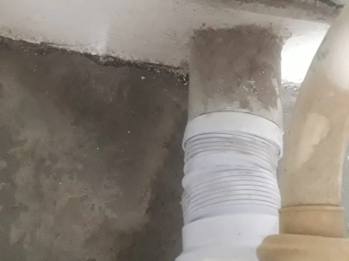 Close-up of completed plumbing repair work
