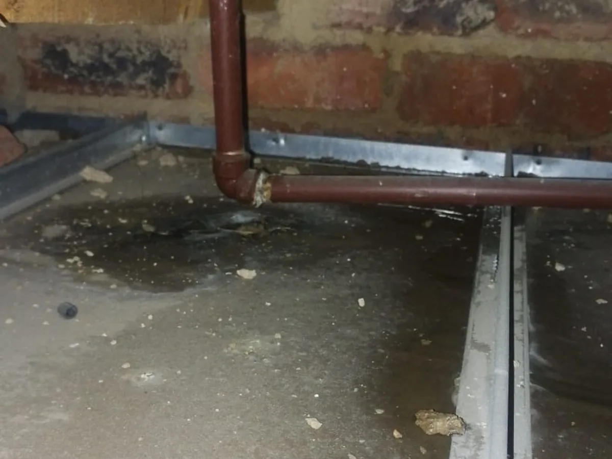 Close-up of completed plumbing repair work