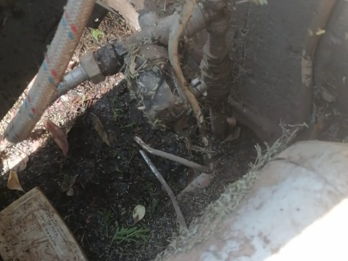 Close-up of completed plumbing repair work