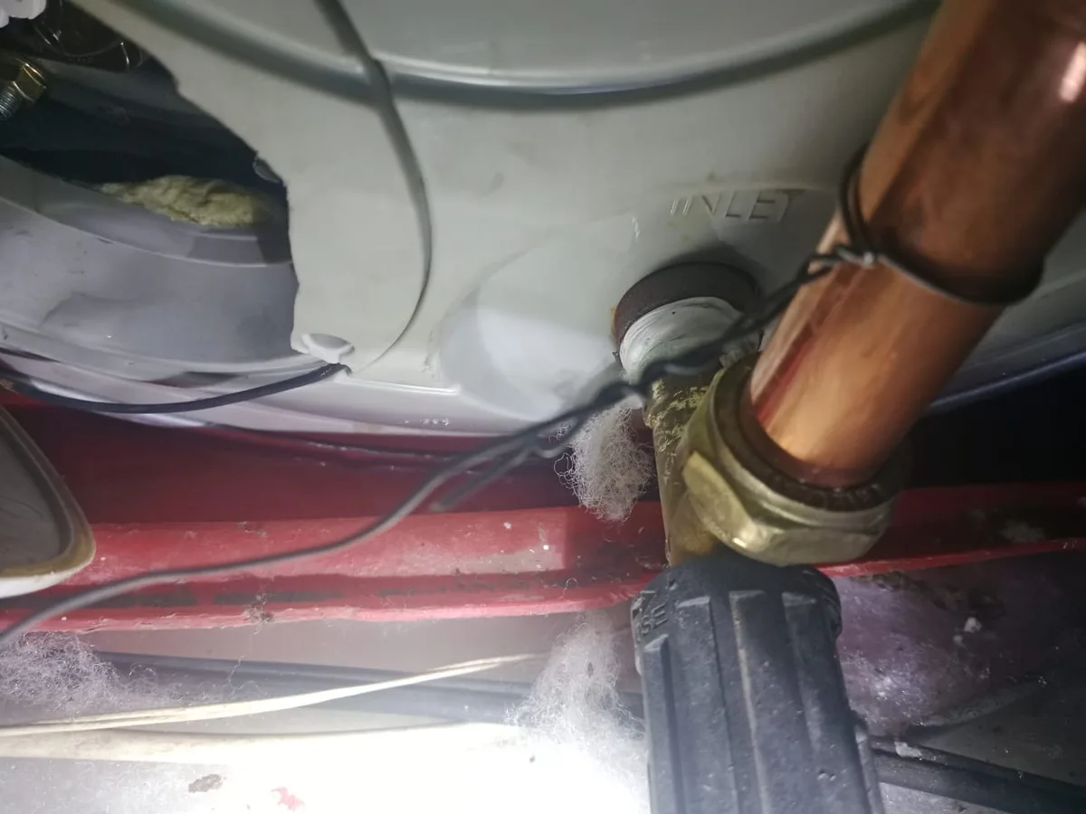 Close-up of completed plumbing repair work
