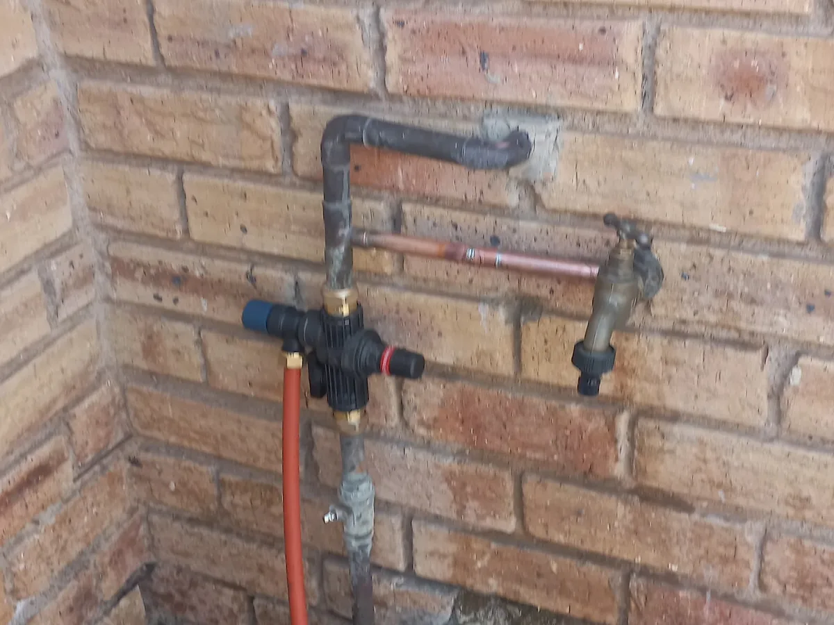 Close-up of completed plumbing repair work