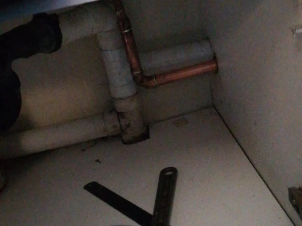 Close-up of completed plumbing repair work