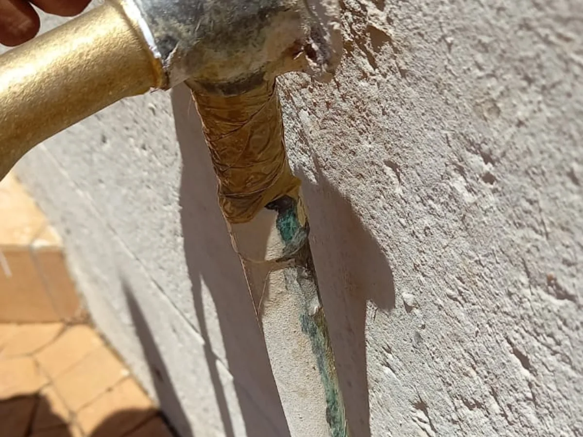 Close-up of completed plumbing repair work