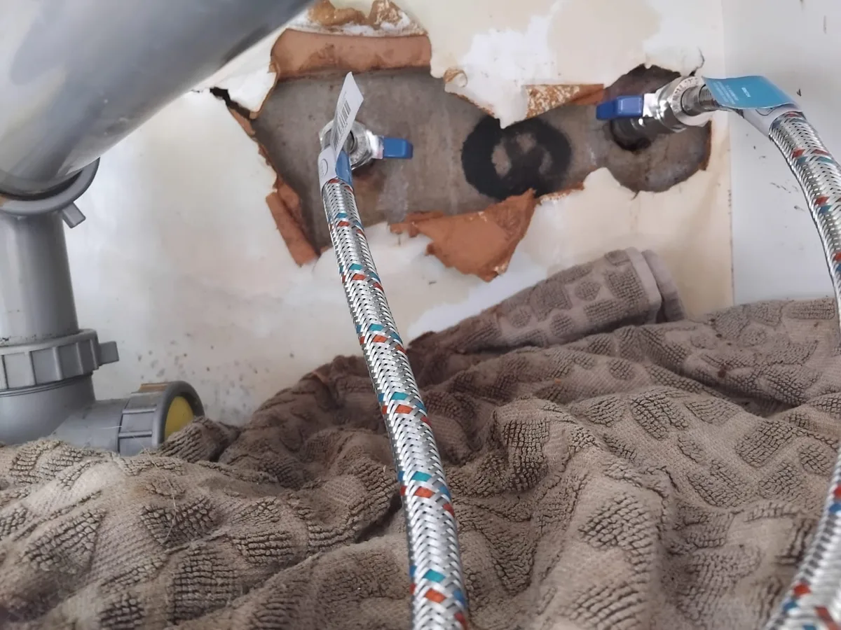 Close-up of completed plumbing repair work