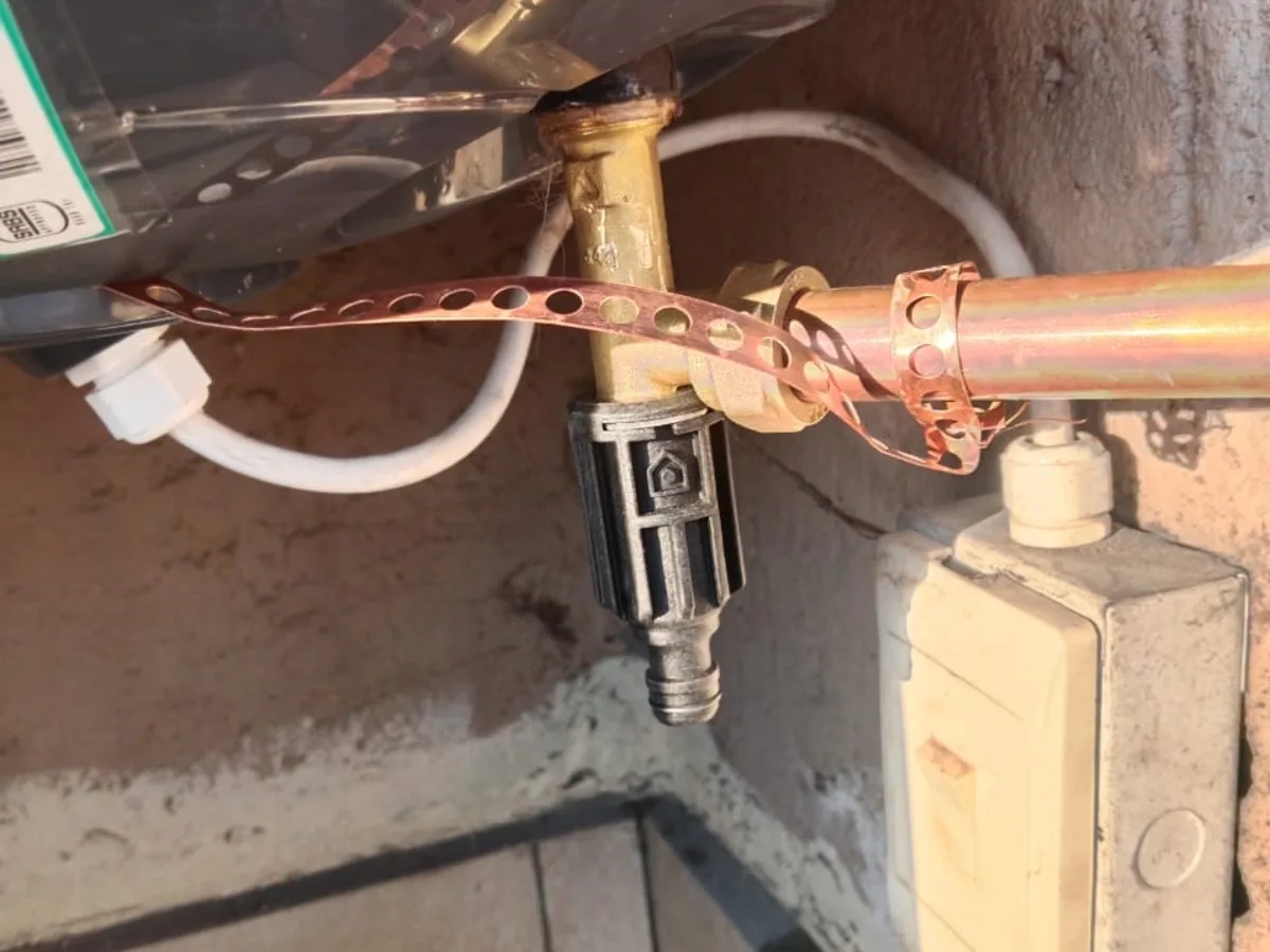 Close-up of completed plumbing repair work